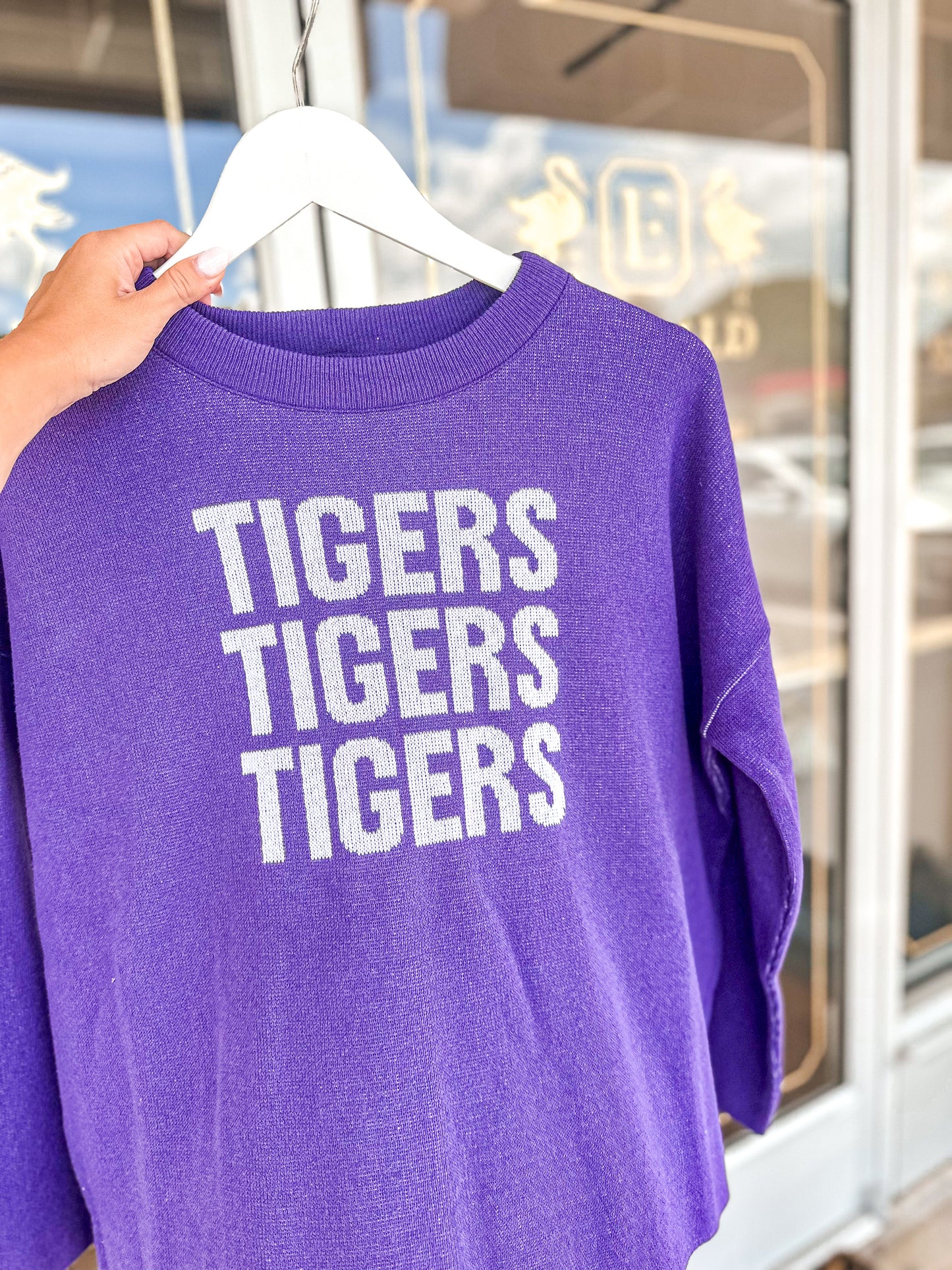 LSU Tigers Relaxed Sweater - Dk Purple