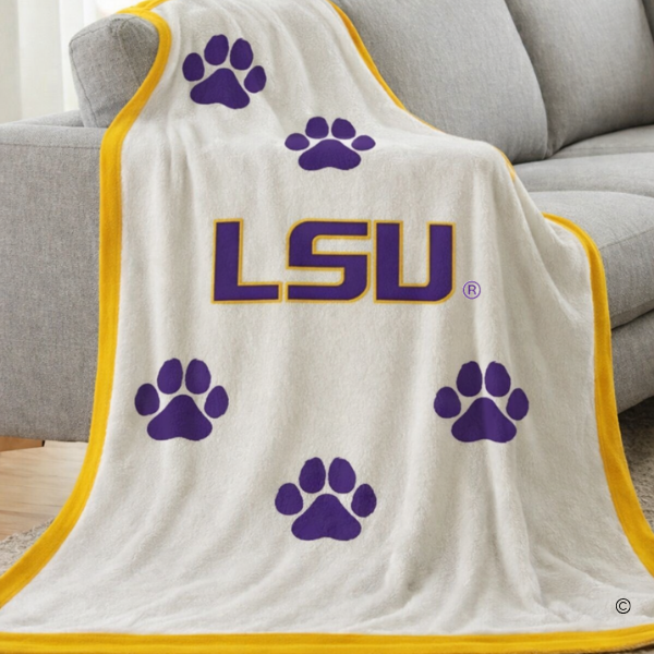 LSU Tiger Paws Luxury Blanket