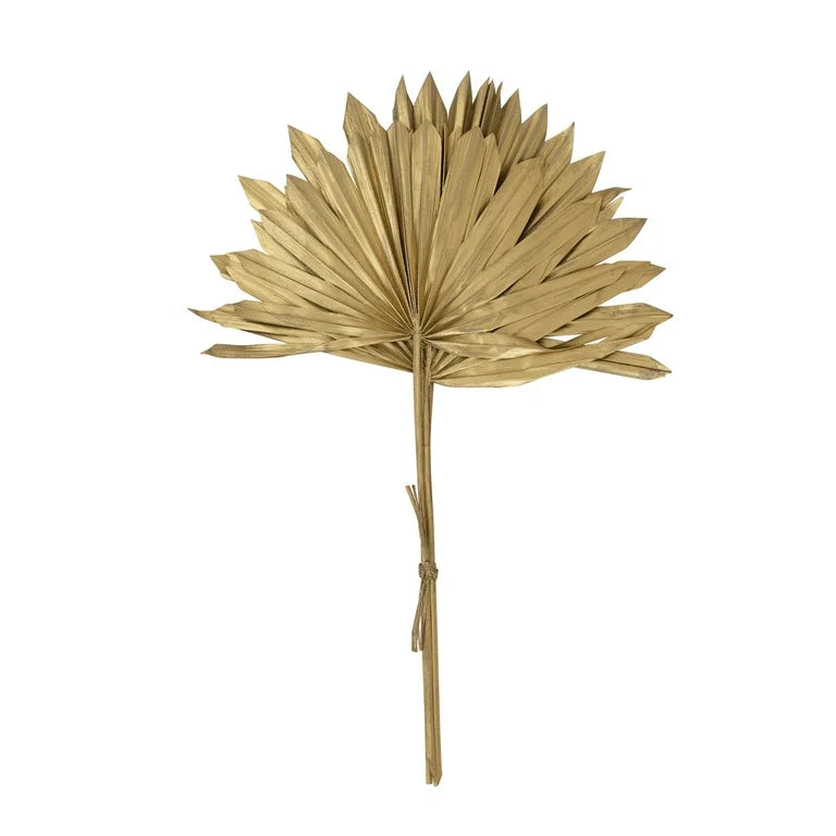 Dried Natural Sun Cut Palm Bunch, Gold Finish