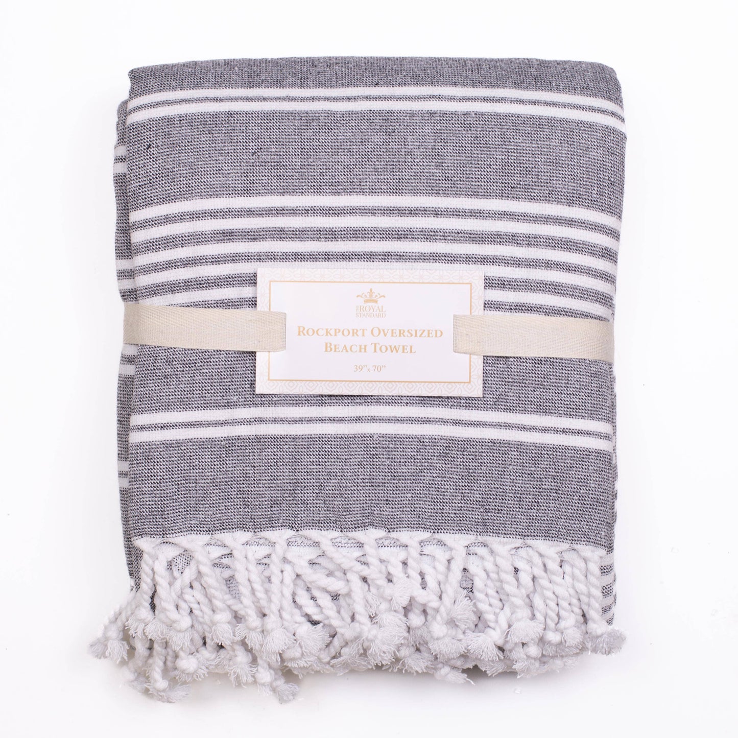Rockport Oversized Beach Towel - Black/White