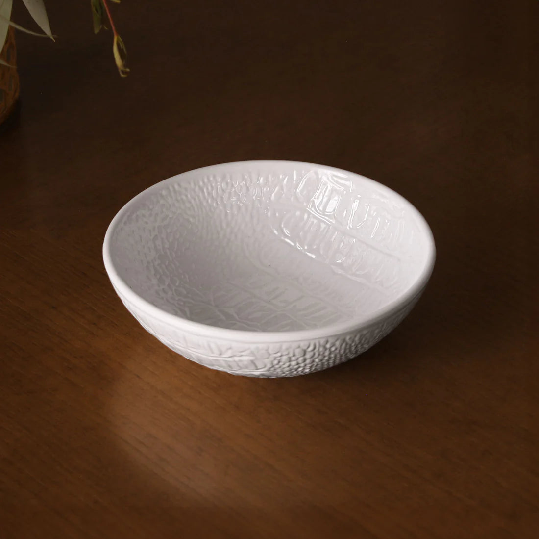 VIDA Croc Round Mini Bowl White