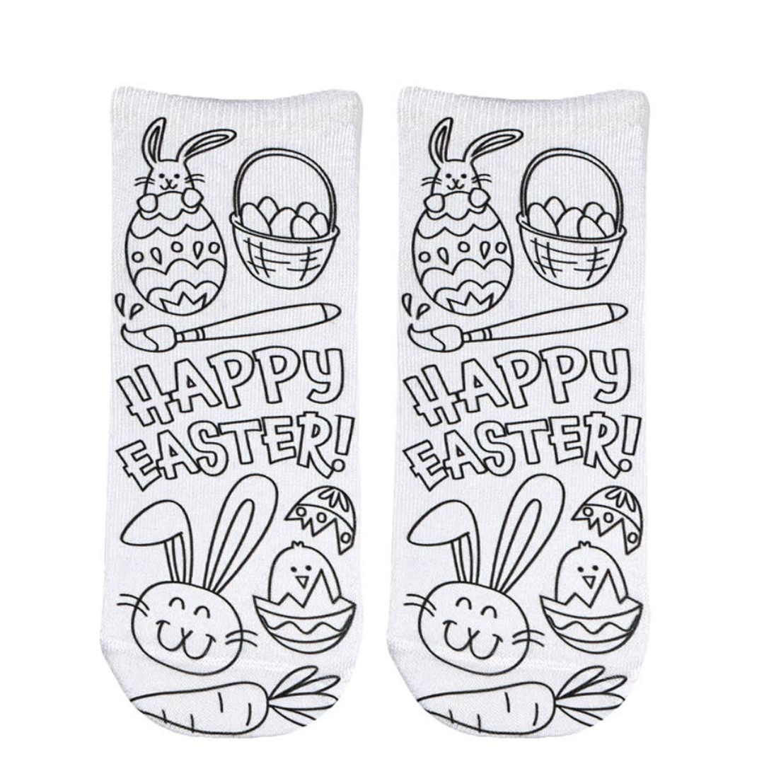 Ankle Socks - DIY Coloring Kit - "Happy Easter"