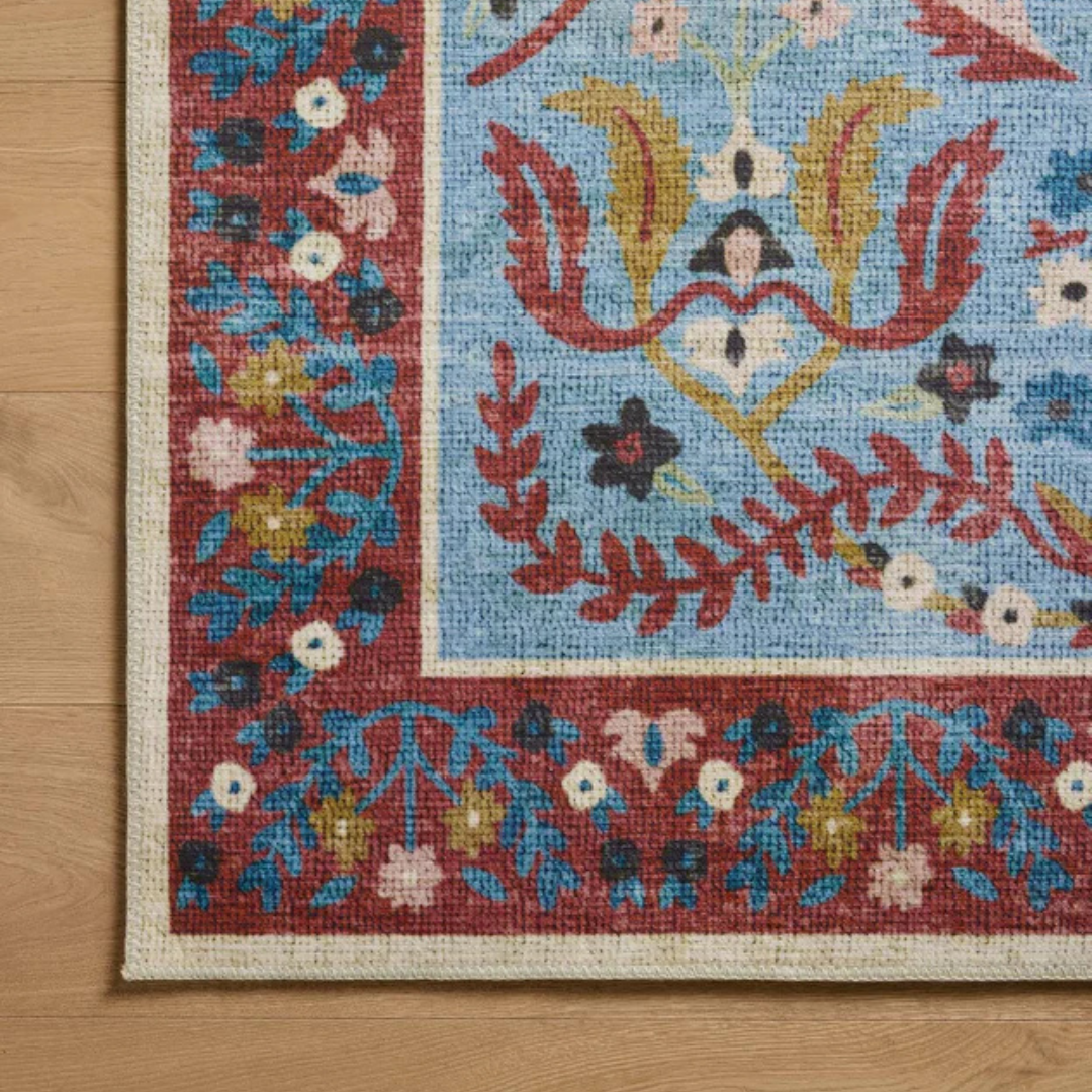 Canopy Red/ Blue Rug 3'9 x 5'9