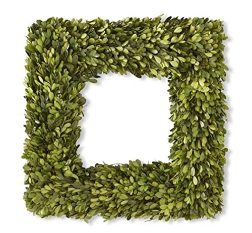 Square Preserved Natural Boxwood Wreath