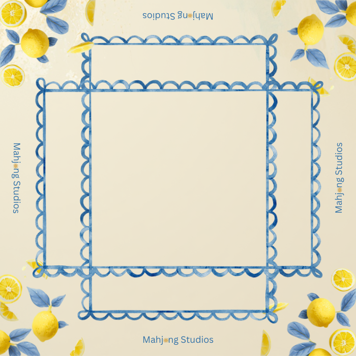 Lemon Mahjong Mat - 33cm | Waterproof Mahjong Table Mat