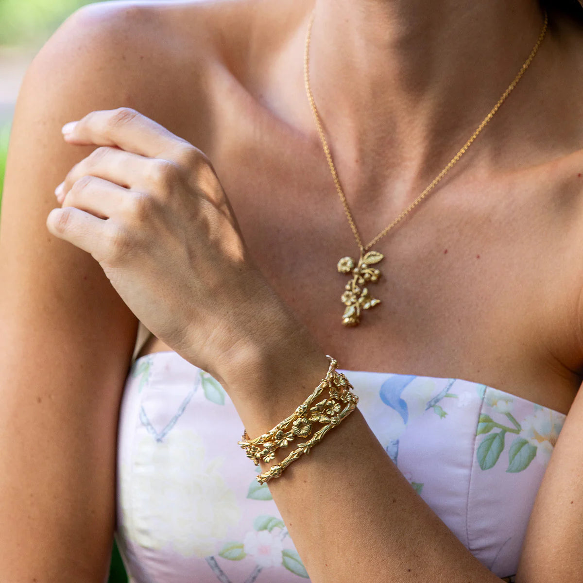 Meadow Flowers Petite Cuff - Gold