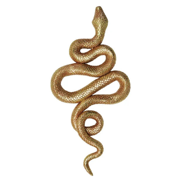 Resin Snake Wall Décor, Gold Finish (Hangs or Sits)