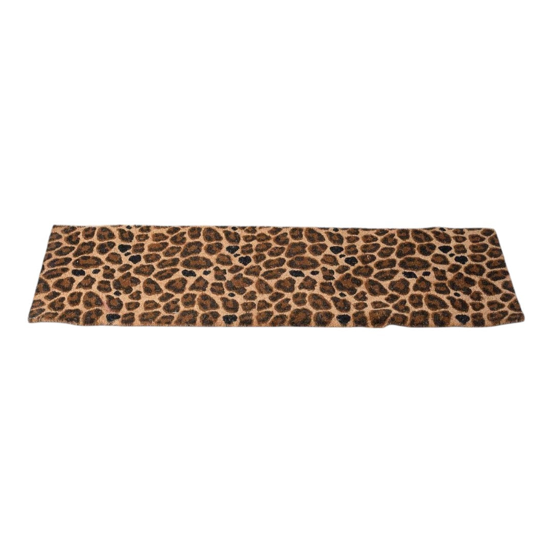 Leopard Coir Doormat Natural/Black/Brown