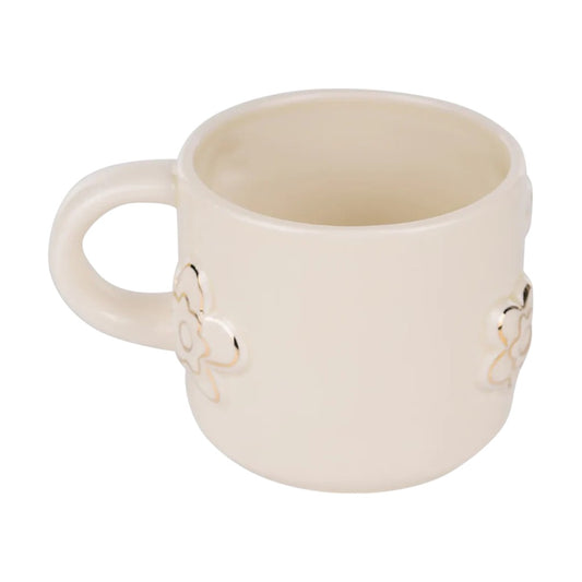 White/Cream Flower Mug