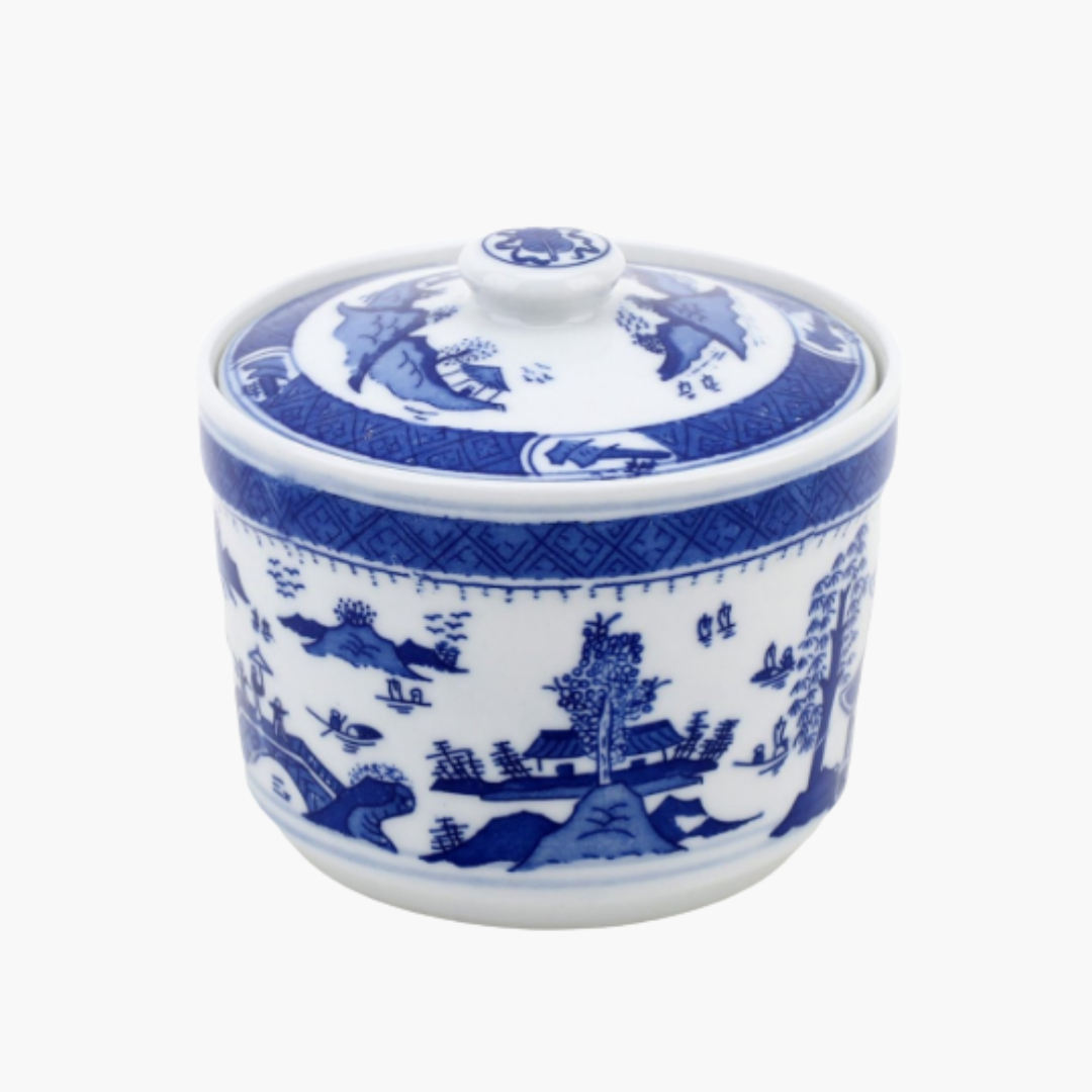 Blue Willow Lidded Pot