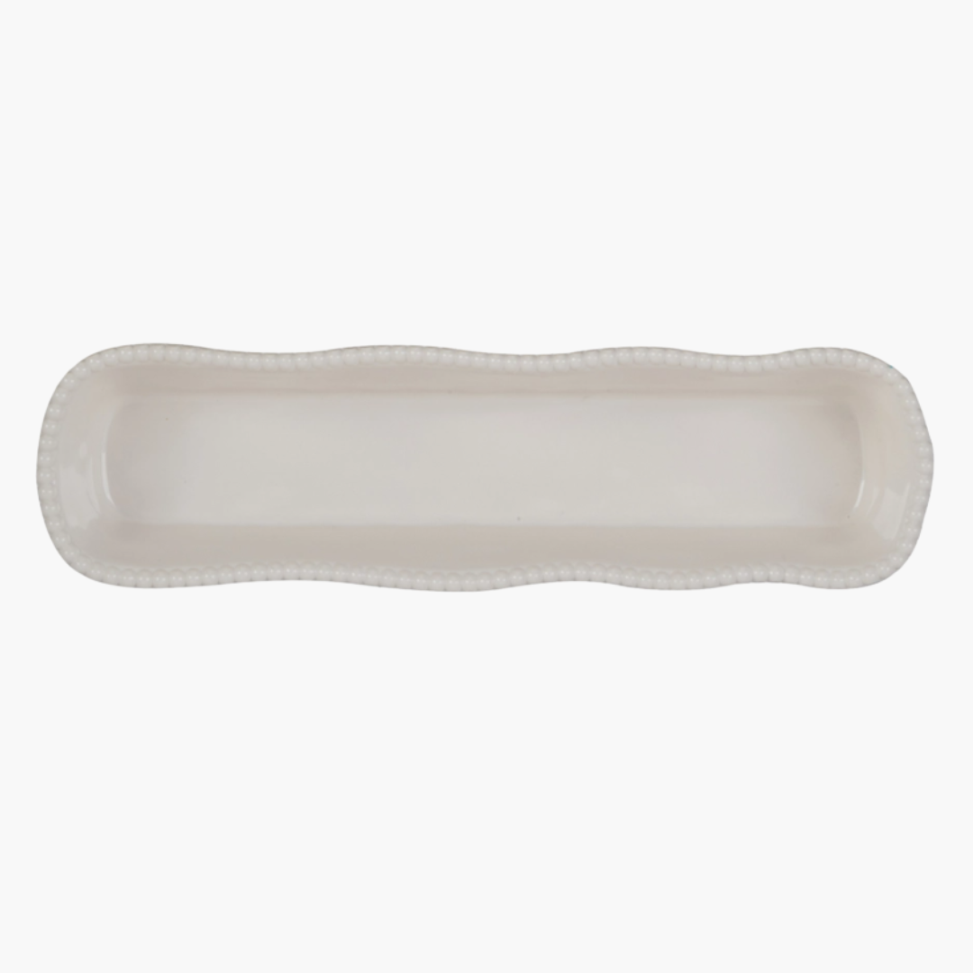 Perlette Cream Melamine Cracker Tray