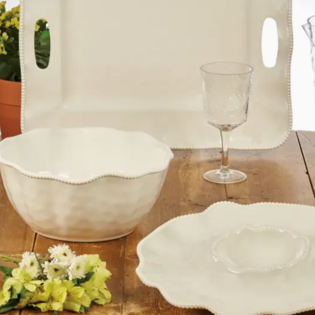 Perlette Cream Melamine Deep Bowl 11 in X 5 in