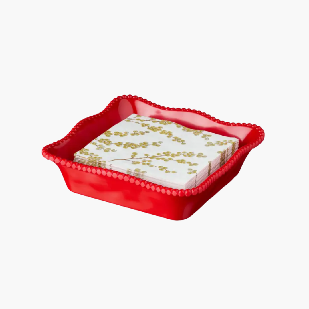 Perlette Red Melamine Cocktail Napkin Holder