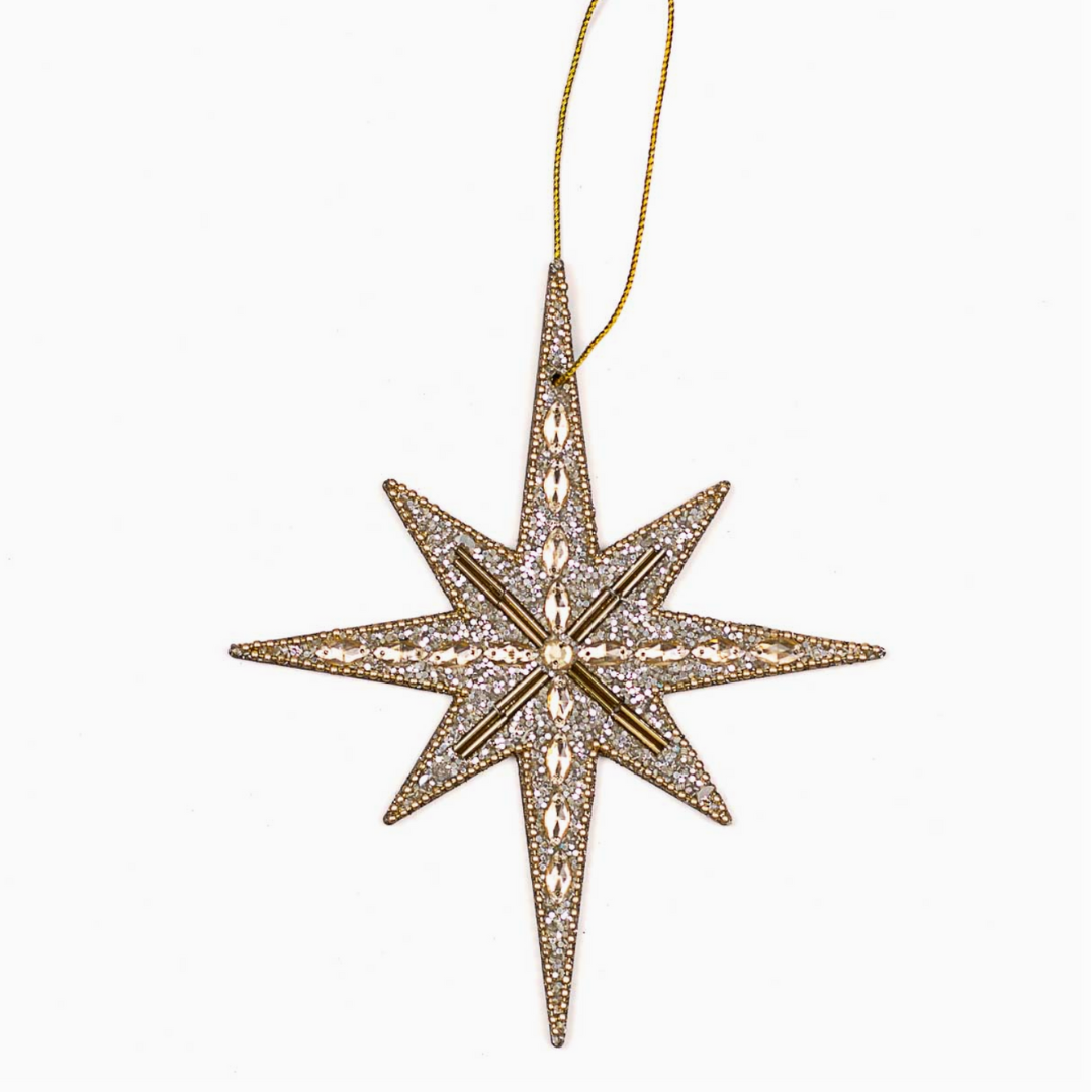 Star of Bethlehem Ornament Gold 5x6.5