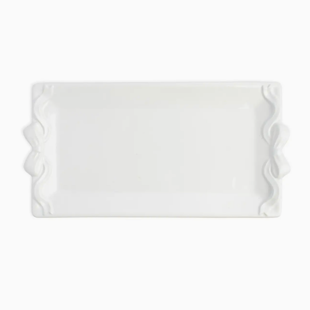 Bow Embossed Rectangle Platter
