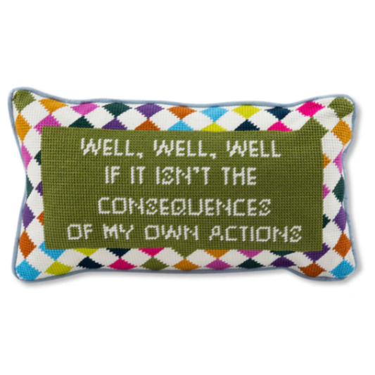 Well Well Well Needlepoint Pillow