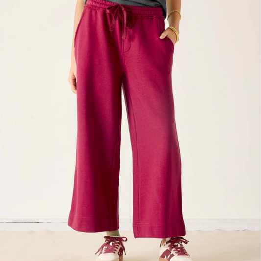 Frenchie Wide Leg Pants- Winterberry