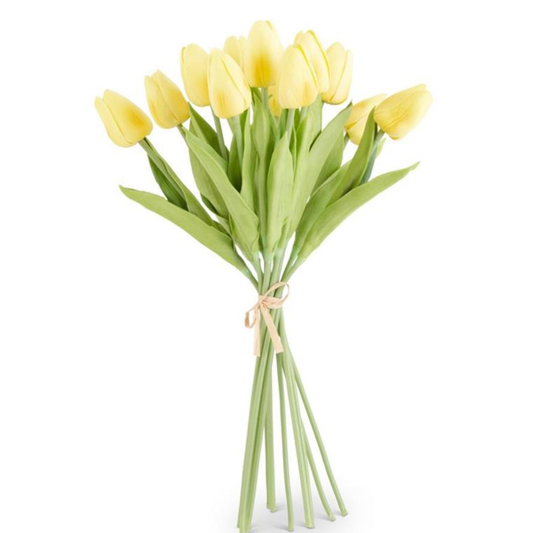 13 Inch Light Yellow Real Touch Mini Tulip Bundle