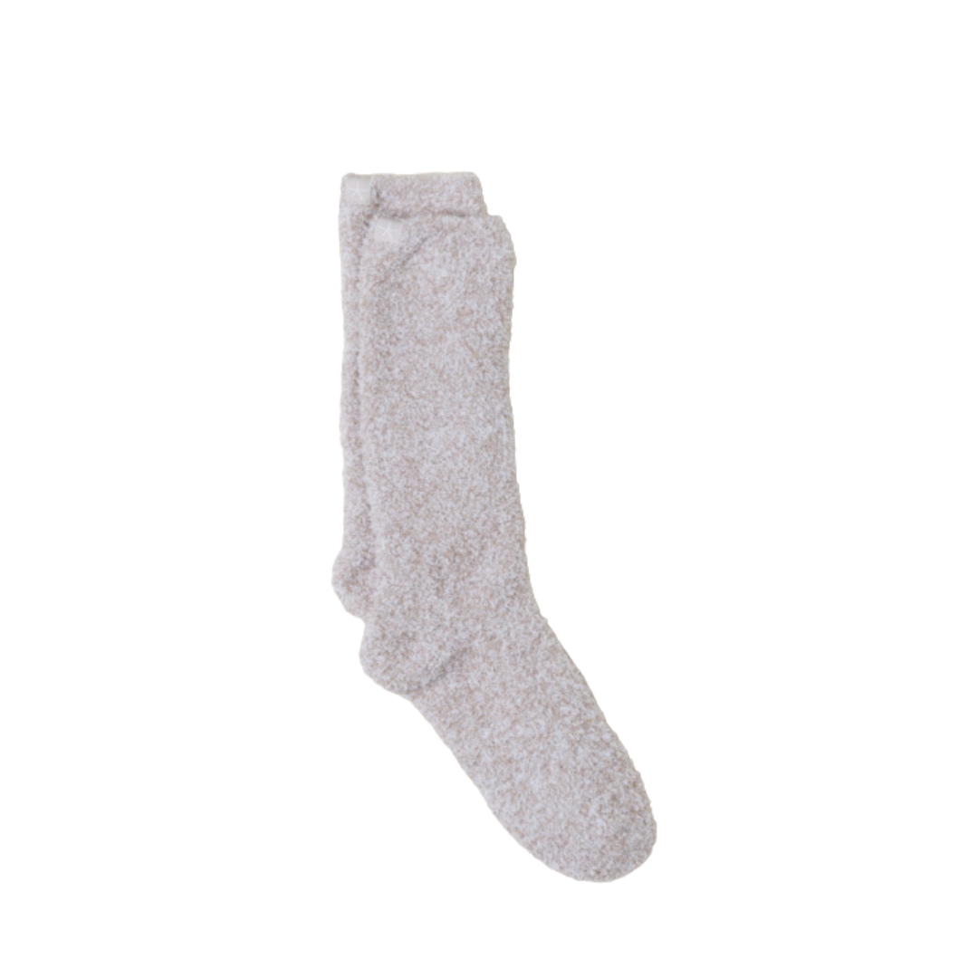 Barefoot Dreams CozyChic Heathered Socks - Stone White