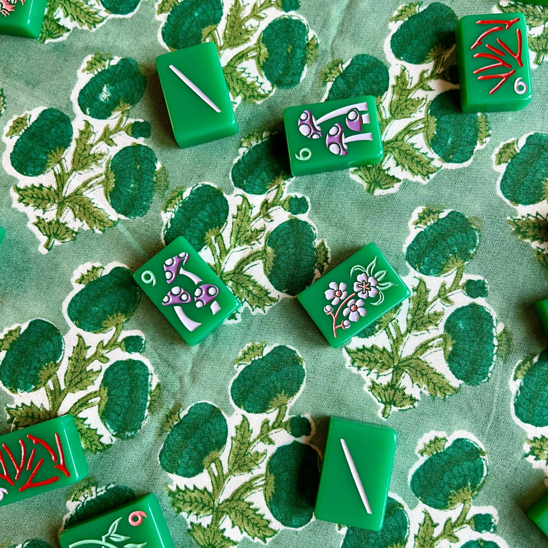 Poms Tablecloth in Emerald