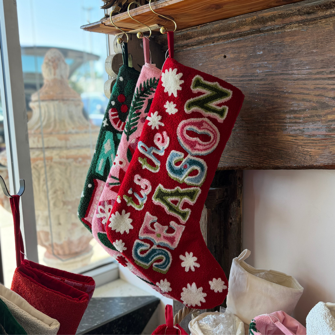 Tis the Season Embroidered Stocking