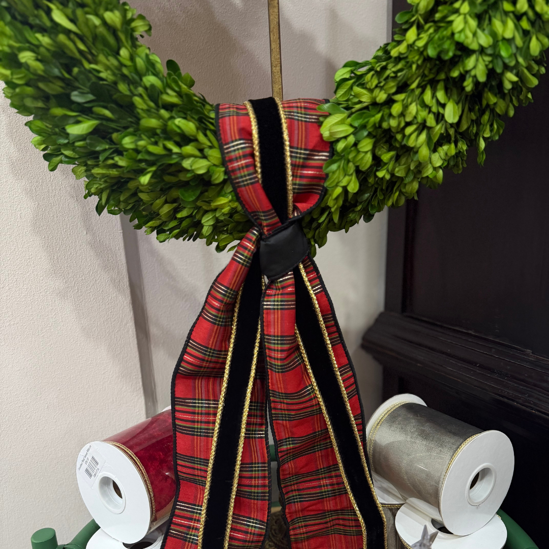 Red Plaid Wired Ribbon