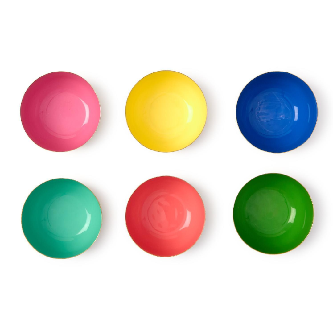 Small Metal Bowls with Enamel - Assorted Colors