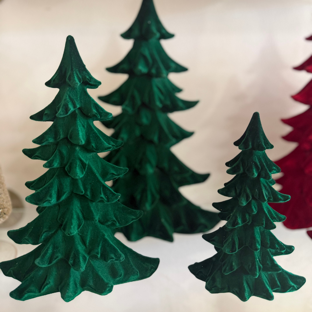 Flocked Velvet Holiday Trees