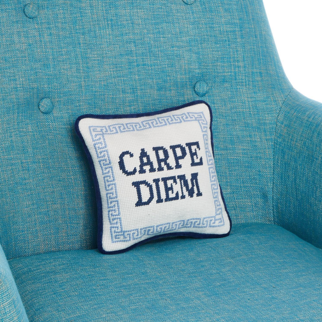 Carpe Diem 8x8 Needlepoint Pillow