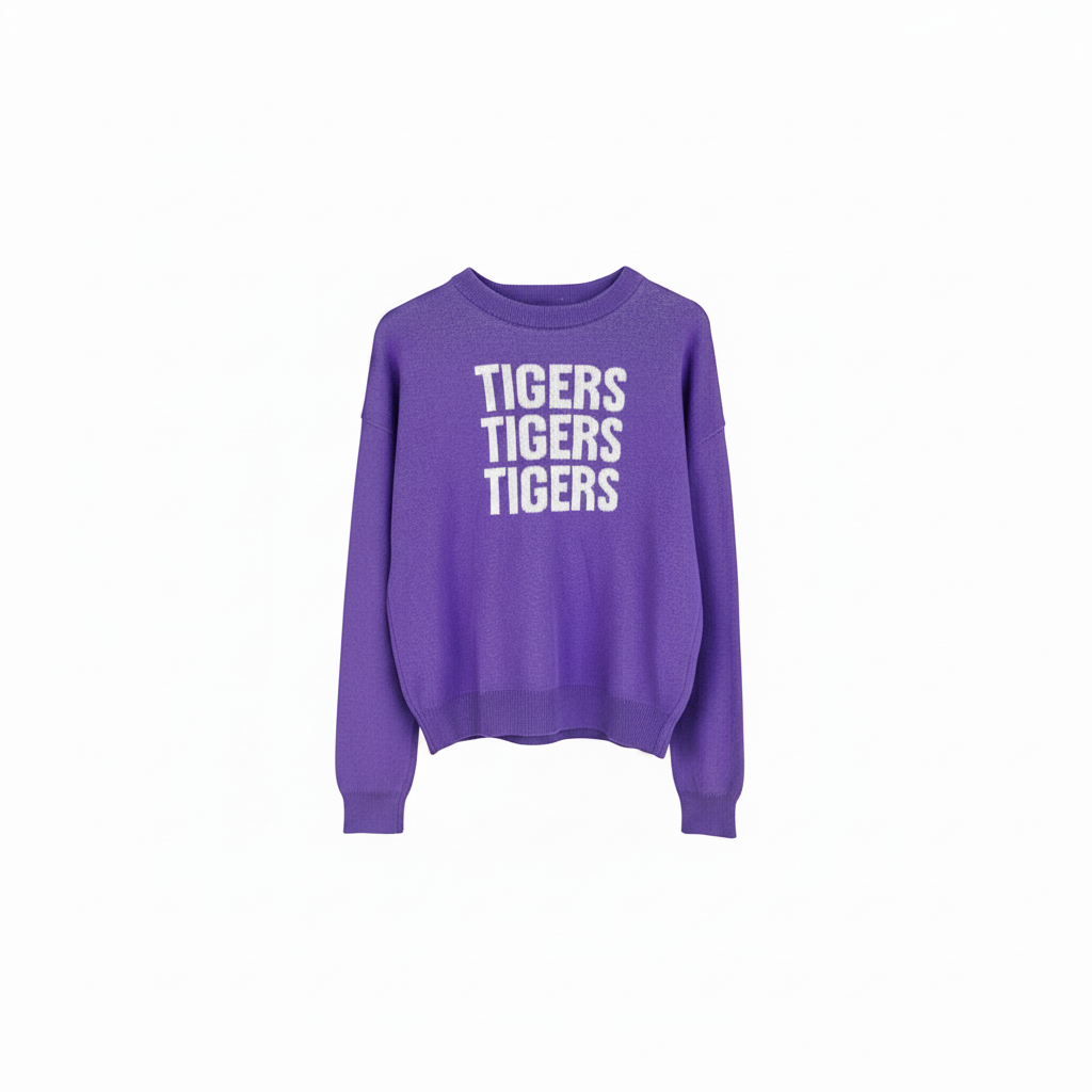 LSU Tigers Relaxed Sweater - Dk Purple
