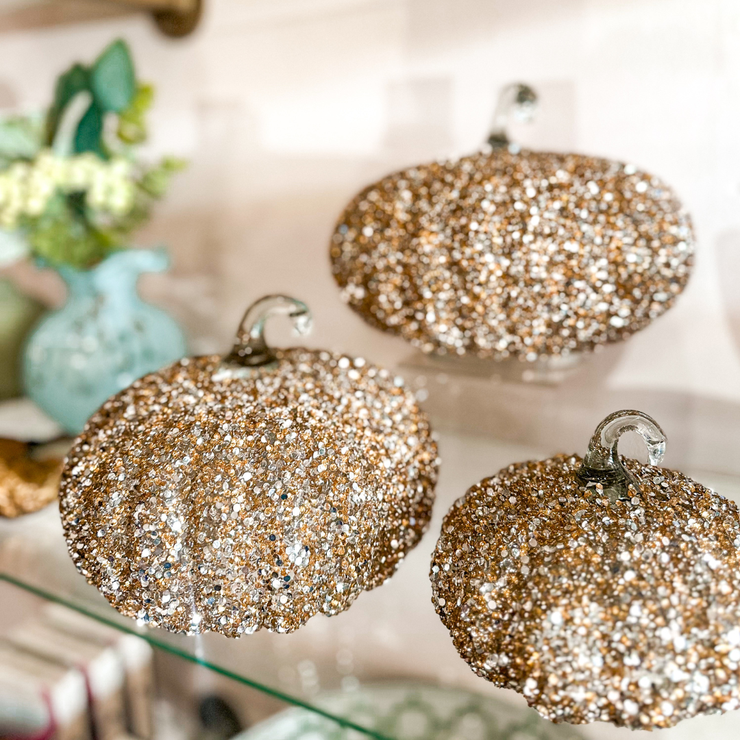 Gold Glitter Pumpkins