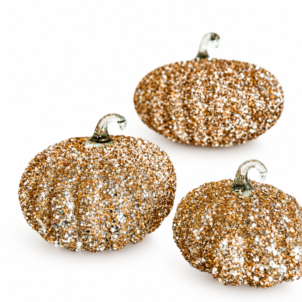 Gold Glitter Pumpkins