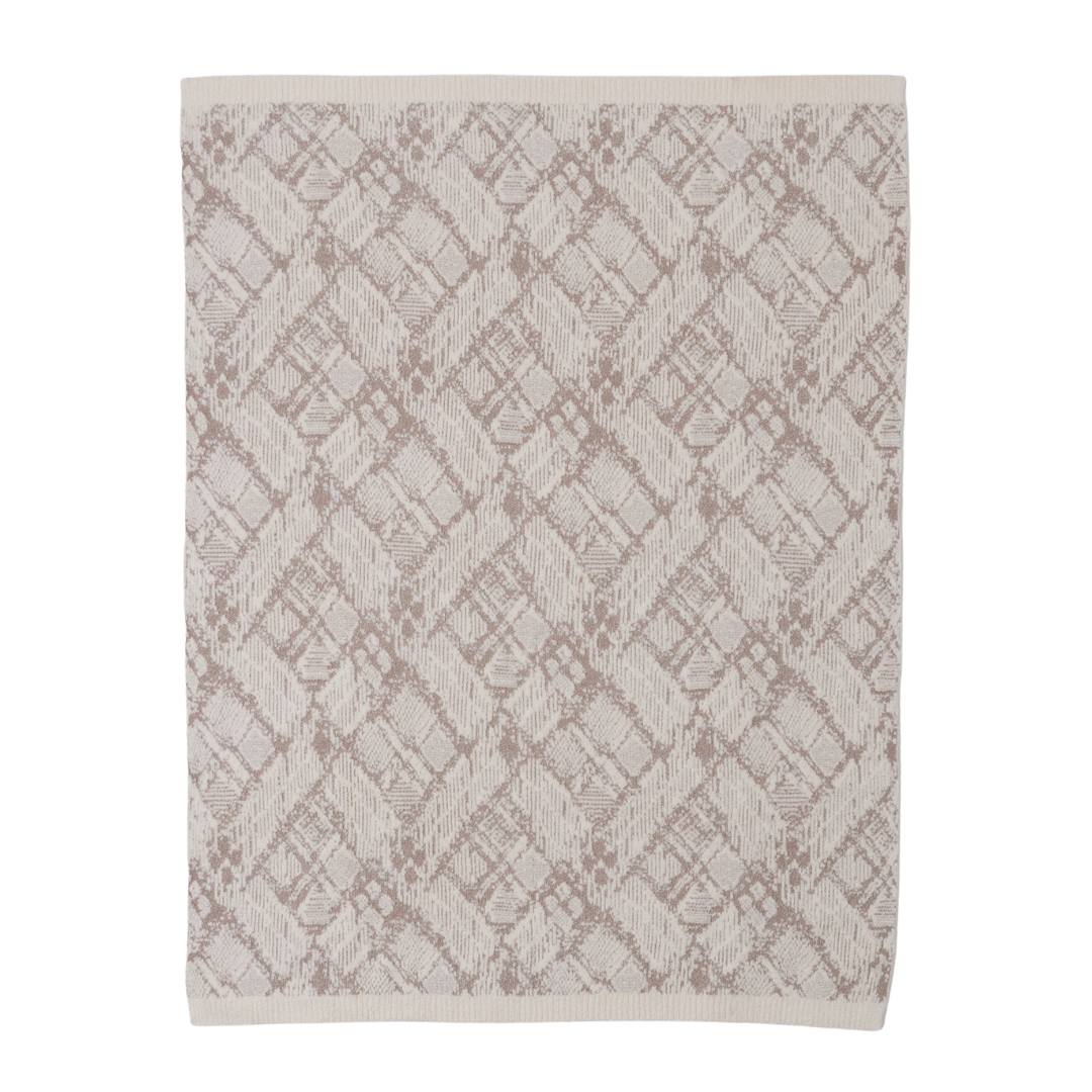 CozyChic® Cotton Graphic Texture Throw- Cream/Taupe