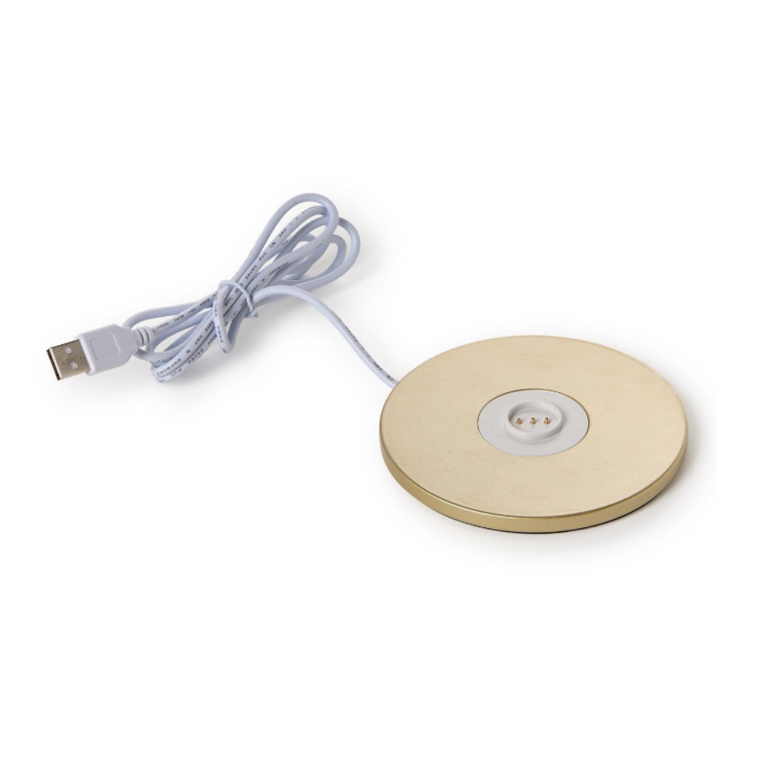 LED Cordless Gold Beaded Pole Table Lamp with Charging Base