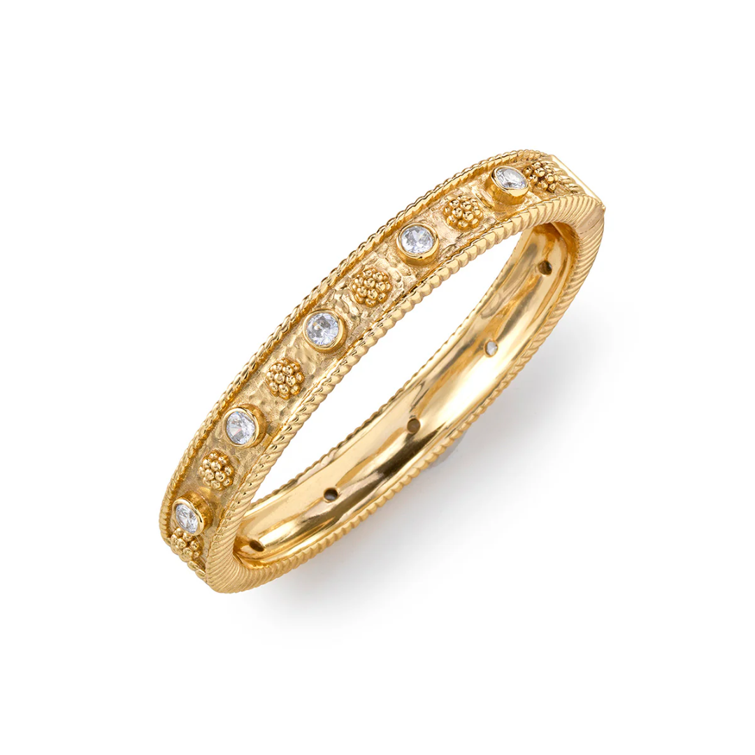 Berry Gem Classic Hinged Bangle - Clear Cubic Zirconia