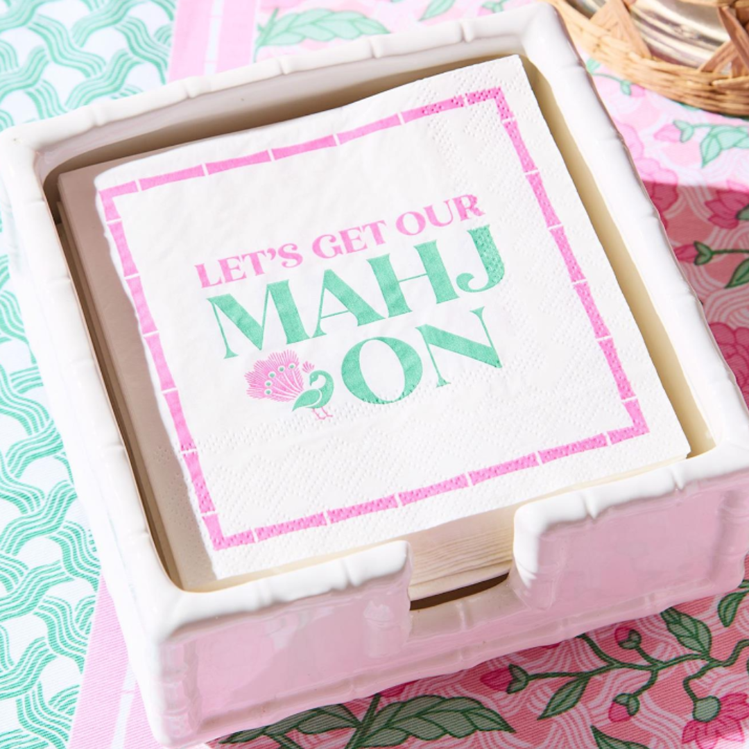 Let's Mahj On 3-Ply Paper Cocktail Napkin
