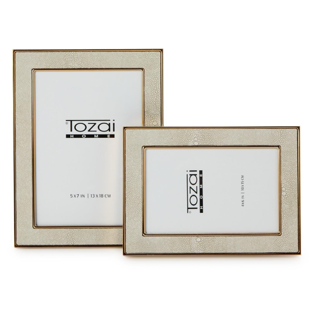 Cream Shagreen Photo Frame