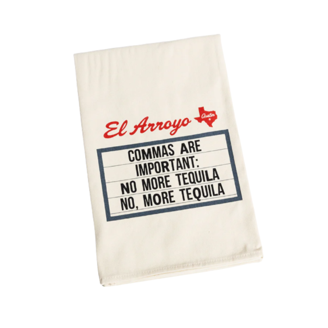 Commas Are Important Tea Towel