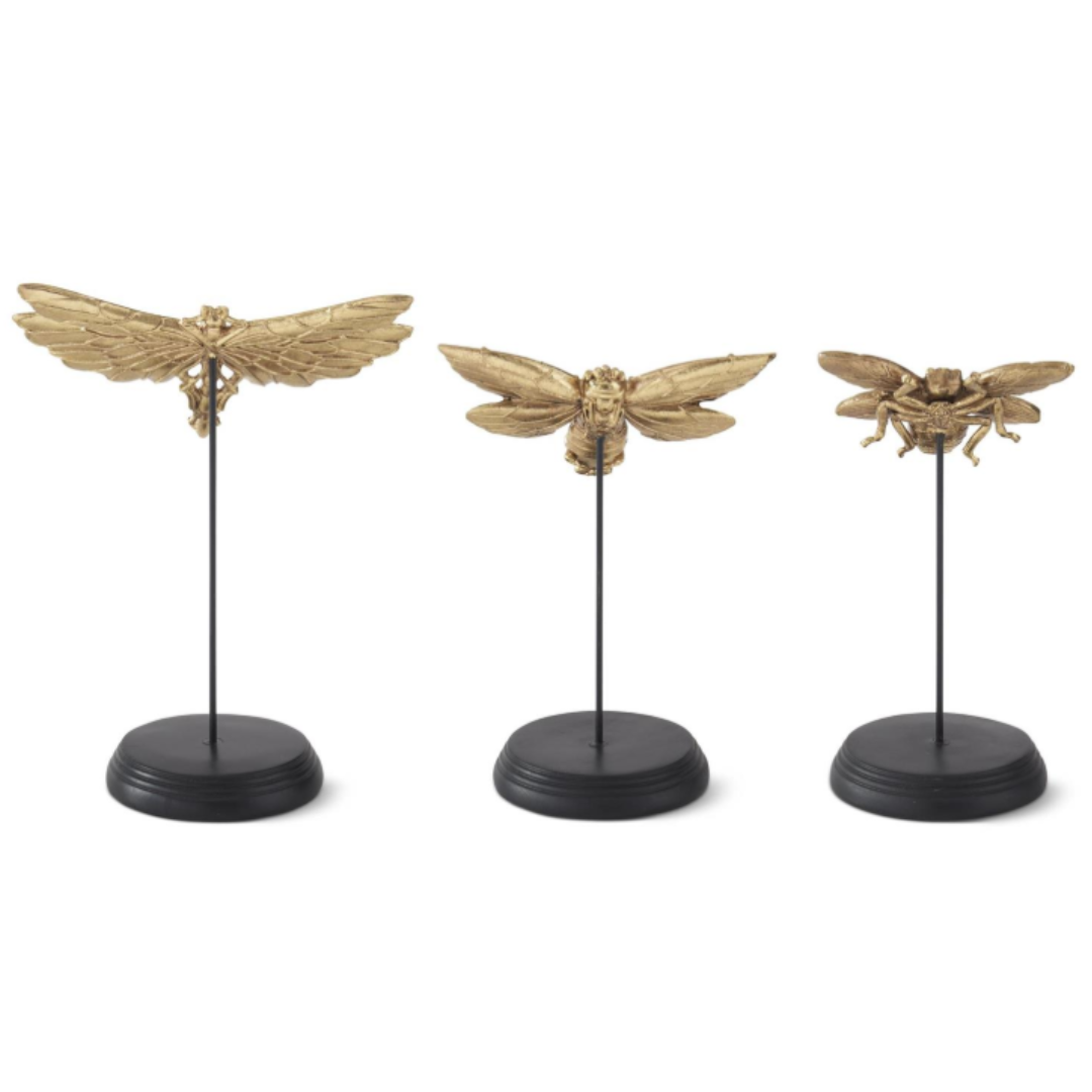 Gold Resin Jeweled Insect Spindle