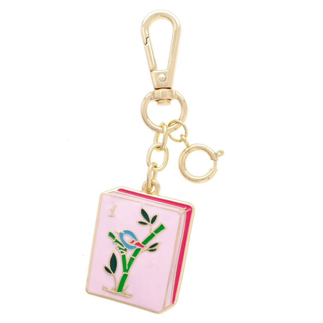 Mahjong Tile Enamel Bag Charm