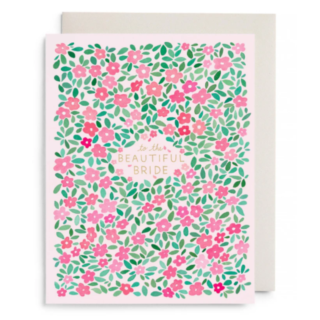 Pink Petals Bridal Greeting Card