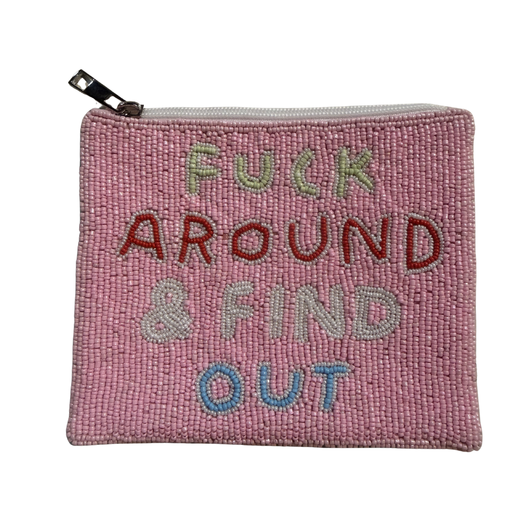 F*ck Around Beaded Coin Wallet