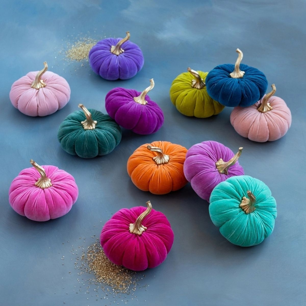 Velvet Pumpkins Assorted Colors