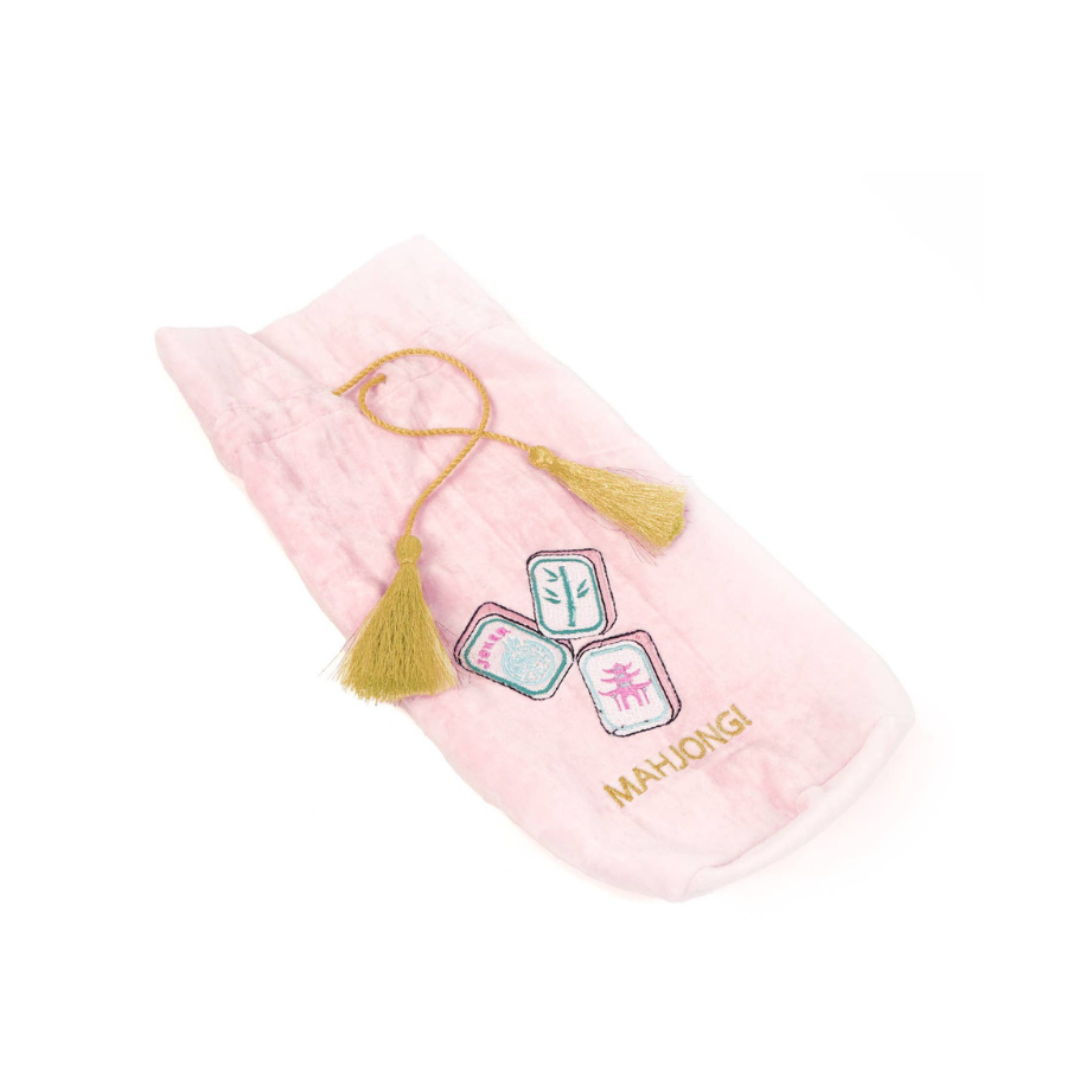 Mahjong Embroidered Wine Bag
