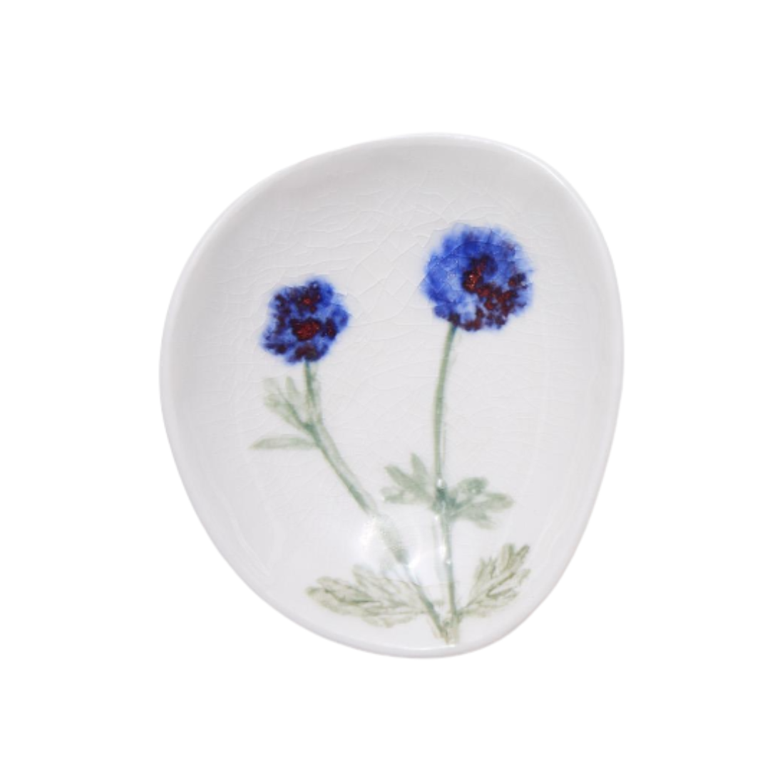 Artisanal Tidbit Dish with Imprinted Botanical Design