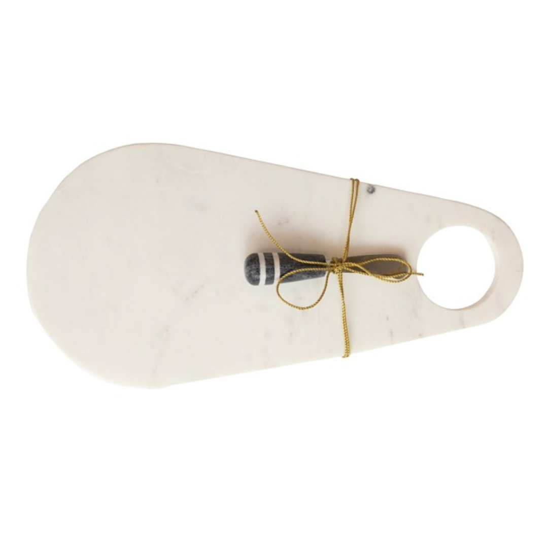 Marble Cheese/Cutting Board with Knife
