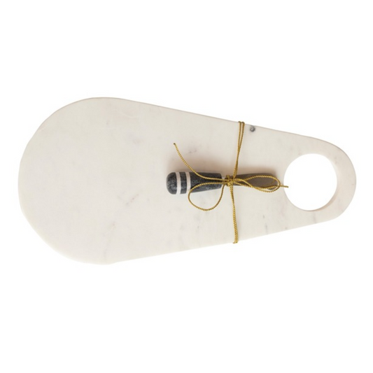 Marble Cheese/Cutting Board with Knife