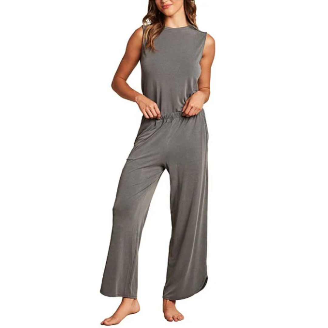 Sand Washed Jersey Tank & Pant Lounge Set