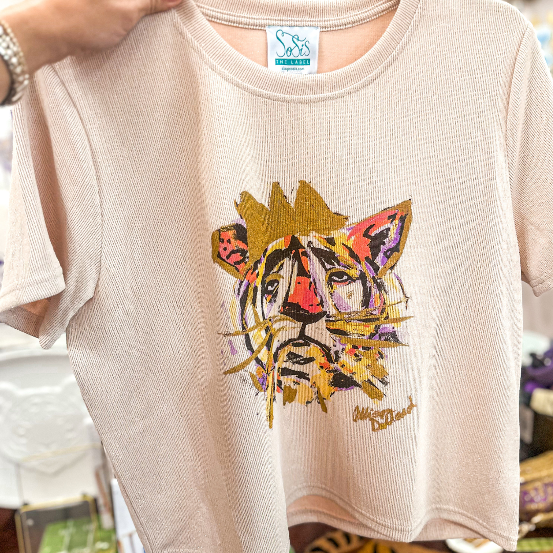 'Tiger King' Sosis Ribbed Sparkle Tee
