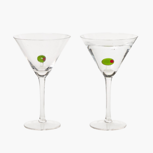Martini Glass with Olive